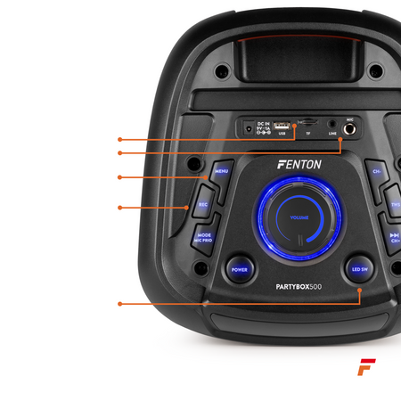 Głośnik imprezowy BoomBox500 z diodą LED Fenton