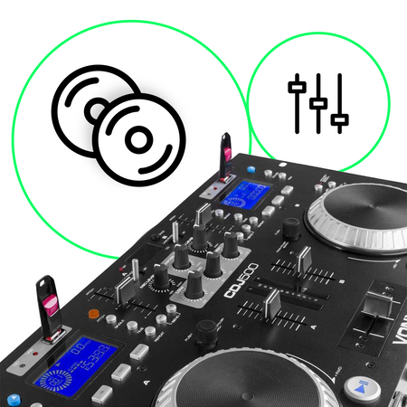 Podwójny odtwarzacz CD/MP3/USB/Bluetooth Vonyx CDJ500