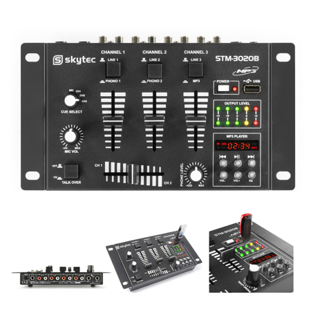 4-kanałowy mikser DJ STM3020B z USB czarny
