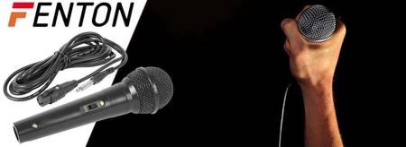 Fenton DM100 czarny mikrofon dynamiczny do karaoke i DJ-ów m.in.