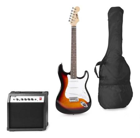 Gitara elektryczna Gigkit Sunburst podpalana+ akcesoria/ zestaw