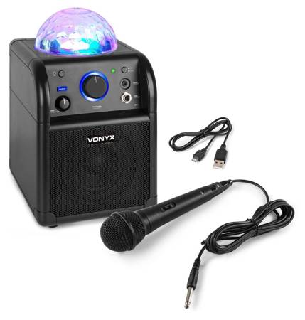 Głośnik karaoke kula LED SBS50B BT czarny