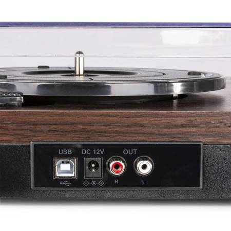 Gramofon z głośnikami RP168DW BT USB Fenton ciemne drewno