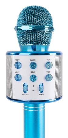 Mikrofon karaoke z głośnikami BT MP3 MAX KM01 niebieski